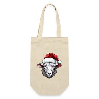 Sheep Head Lamb Christmas Portrait - Gift Bag for Bottles - nature - Front