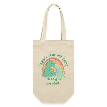 Tagesvater mit Herz - Ich zeig dir die Welt - Geschenkbeutel für Flaschen - Natur - Vorne