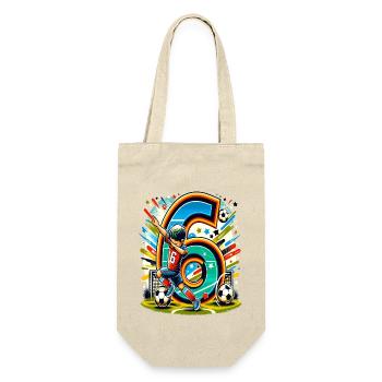 Idée de chemise d’anniversaire de football garçon de 6 ans - Sac à bouteille - nature - Devant