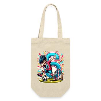Idée de chemise d’anniversaire de football garçon de 6 ans - Sac à bouteille - nature - Devant