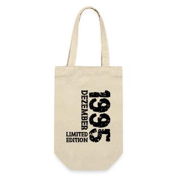 1995 Dezember Limited Edition 28. Geburtstag Deko - Geschenkbeutel für Flaschen - Natur - Vorne
