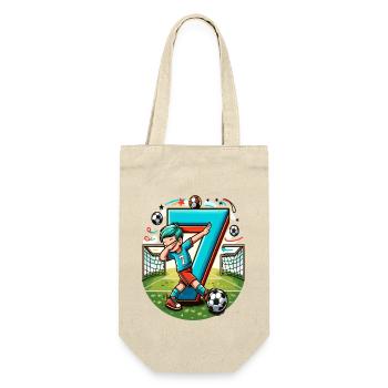 7 Year Old Boy Football Birthday Shirt Idea - Gift Bag for Bottles - nature - Front