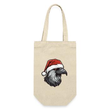 Krähe Rabe Weihnachten Tier Kopf - Geschenkbeutel für Flaschen - Natur - Vorne