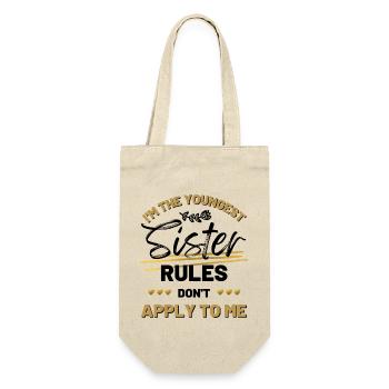 Ich bin die jüngste Schwester Regeln gelten nicht für mich - Geschenkbeutel für Flaschen - Natur - Vorne