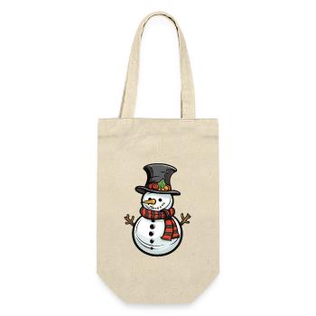 Schneemann Winter Comic - Geschenkbeutel für Flaschen - Natur - Vorne