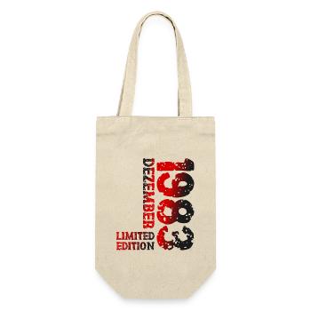 1983 Dezember Limited Edition 40. Geburtstag Deko - Geschenkbeutel für Flaschen - Natur - Vorne