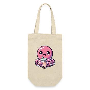 Poulpe à boire Bubble Tea kawaii Boba Octopus - Sac à bouteille - nature - Devant