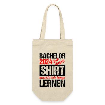 Bachelor 2024 Lange Genug Gelernt Lasst Uns Feiern - Geschenkbeutel für Flaschen - Natur - Vorne