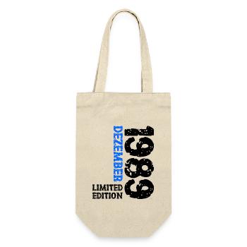 1989 Dezember Limited Edition 34. Geburtstag Deko - Geschenkbeutel für Flaschen - Natur - Vorne