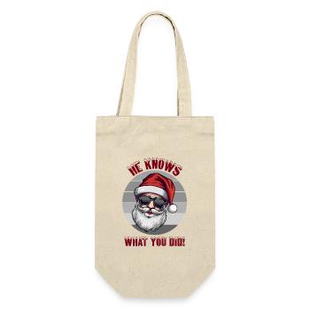 He knows what you did Christmas Santa - Gift Bag for Bottles - nature - Front