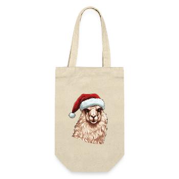 Alpaga Noël Portrait Lama Noël - Sac à bouteille - nature - Devant