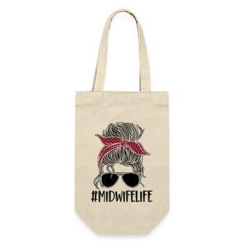 Nurse Midwife Birth Worker - Geschenkbeutel für Flaschen - Natur - Vorne