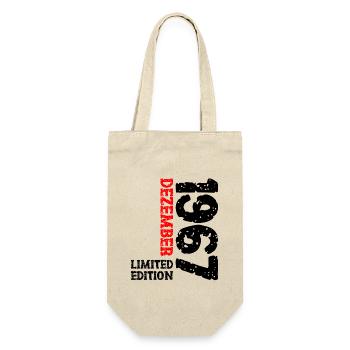 1967 Dezember Limited Edition 56. Geburtstag Deko - Geschenkbeutel für Flaschen - Natur - Vorne