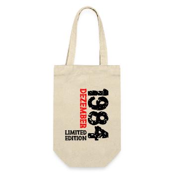 1984 Dezember Limited Edition 39. Geburtstag Deko - Geschenkbeutel für Flaschen - Natur - Vorne