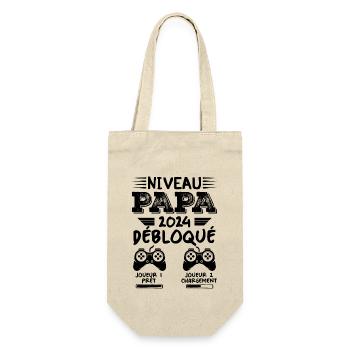Niveau Papa Débloqué Futur Père 2024 Papa Cadeau - Sac à bouteille - nature - Devant