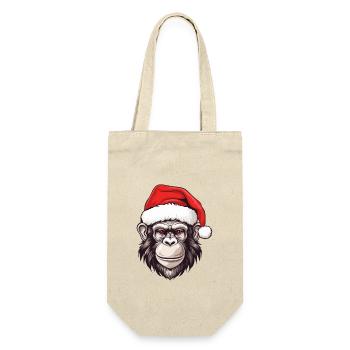 Monkey Head Christmas Portrait - Gift Bag for Bottles - nature - Front