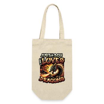 Nur Ein Junge, Der Drachen Liebt - Jungs Drachen - Geschenkbeutel für Flaschen - Natur - Vorne