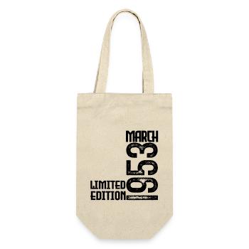 Geburtstagsgeschenk März 1953. März 1953. März - Geschenkbeutel für Flaschen - Natur - Vorne