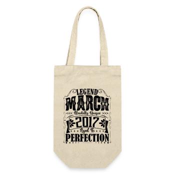 March 2017. Birthday Gift March 2017. March. - Gift Bag for Bottles - nature - Front