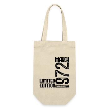 Geburtstagsgeschenk März 1972. März 1972. März - Geschenkbeutel für Flaschen - Natur - Vorne