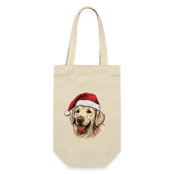 Golden Retriever Dog Head Christmas Portrait - Gift Bag for Bottles - nature - Front