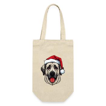 Kangal Dog Head Christmas Portrait - Gift Bag for Bottles - nature - Front