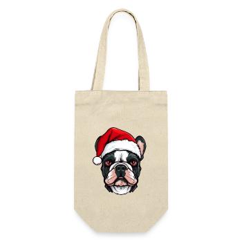 Bouledogue Français tête de chien de Noël Portä - Sac à bouteille - nature - Devant