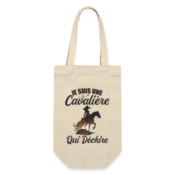 Je Suis Une Cavalière Qui Déchire Chevaux Cadeau - Sac à bouteille - nature - Devant