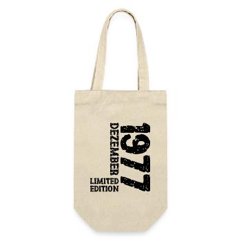 1977 Dezember Limited Edition 46. Geburtstag Deko - Geschenkbeutel für Flaschen - Natur - Vorne