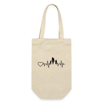 Father son and daughter heartbeat - Gift Bag for Bottles - nature - Front