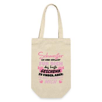 Schwester versucht das beste für dich finden - Geschenkbeutel für Flaschen - Natur - Vorne
