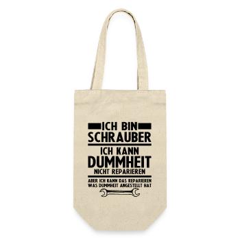 Ich bin schrauber - Geschenkbeutel für Flaschen - Natur - Vorne