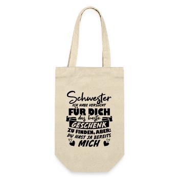 Schwester versucht das beste für dich finden - Geschenkbeutel für Flaschen - Natur - Vorne