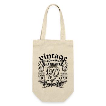 Geburtstag 1977, Januar 1977, geboren im Januar - Geschenkbeutel für Flaschen - Natur - Vorne