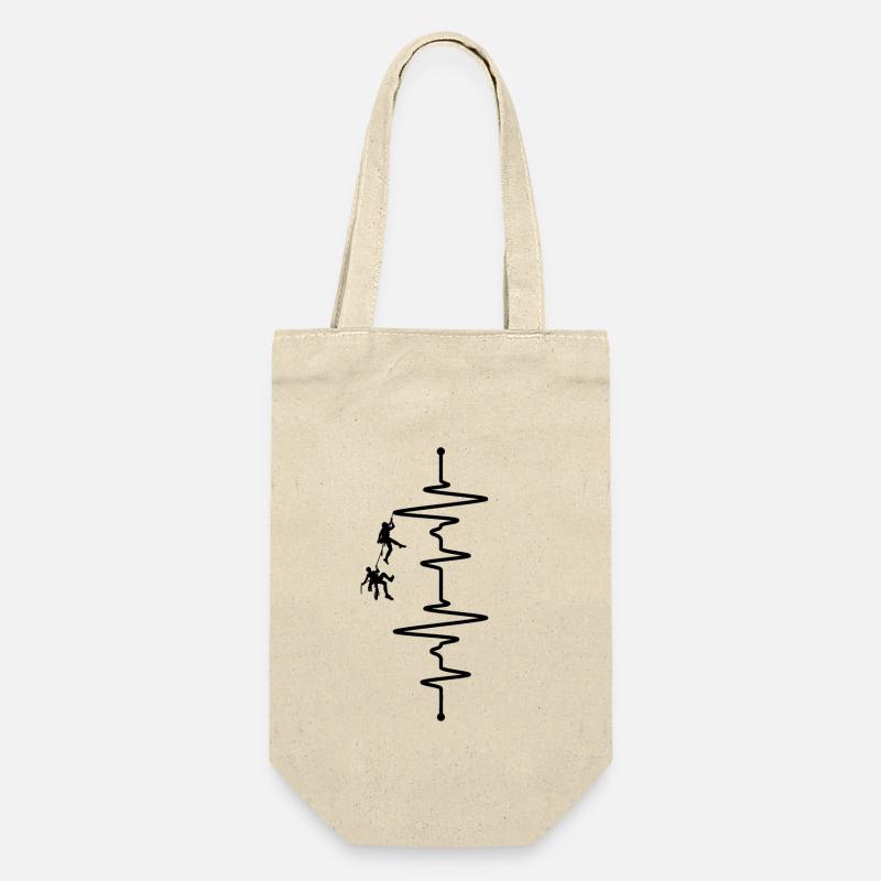 Kletterer Herzschlag - Geschenkbeutel für Flaschen - Natur