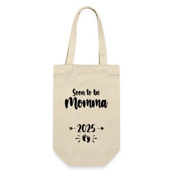 Momma Soon To Be Mom 2025 Mother Pregnant Kids Mot - Gift Bag for Bottles - nature - Front
