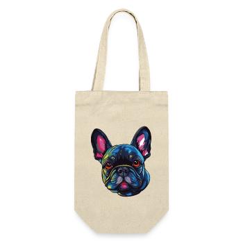 French Bulldog Dog Head - Gift Bag for Bottles - nature - Front
