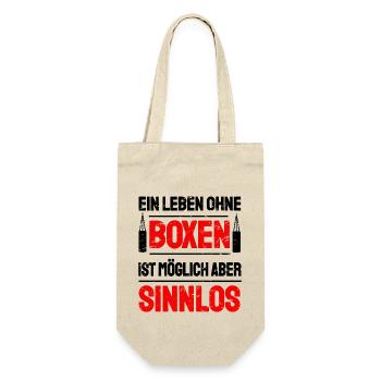 Boxen Boxsport Kampfsport Motto - Geschenkbeutel für Flaschen - Natur - Vorne