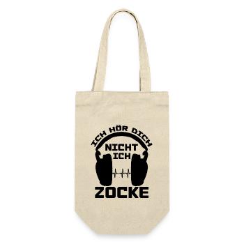 Ich Hör Dich Nicht Ich Zocke - Geschenkbeutel für Flaschen - Natur - Vorne