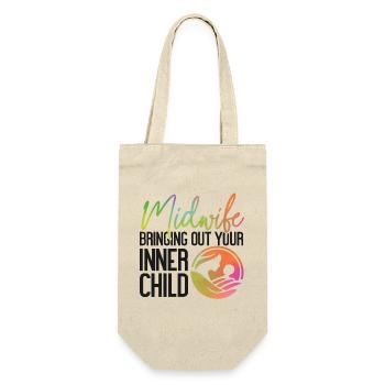 Nurse Midwife Birth Worker Pun - Gift Bag for Bottles - nature - Front
