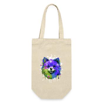 Pomeranian Dog Head Portrait Colorful - Gift Bag for Bottles - nature - Front