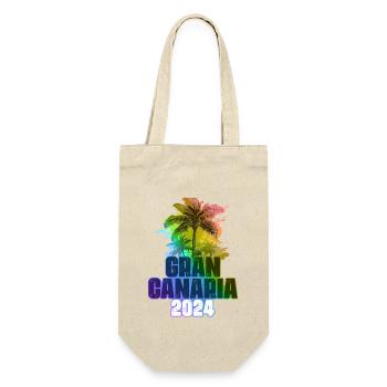 Gran Canaria 2024 Holiday Palm Trees Colorful - Gift Bag for Bottles - nature - Front