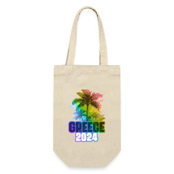 Greece 2024 Holiday Palm Trees Multicolored - Gift Bag for Bottles - nature - Front