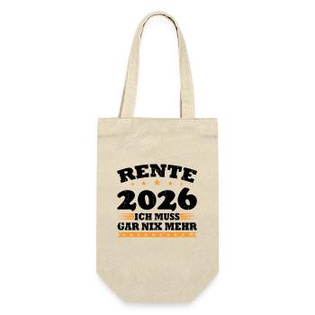 Rente 2026 Ich Muss Gar Nix Mehr - Geschenkbeutel für Flaschen - Natur - Vorne