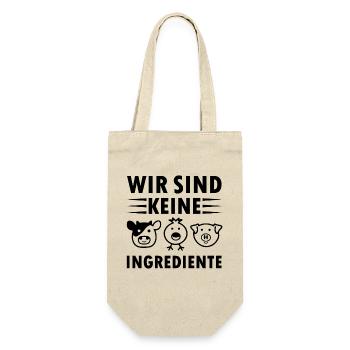 Wir sind keine Ingrediente Tiere für Veganer Vegan - Geschenkbeutel für Flaschen - Natur - Vorne