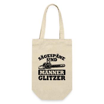 Sägespäne sind Männer Glitzer - Geschenkbeutel für Flaschen - Natur - Vorne