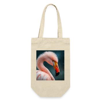 Flamingo - Geschenkbeutel für Flaschen - Natur - Vorne
