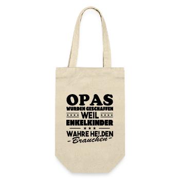 Opas wurden geschaffen weil Enkelkinder wahre Held - Geschenkbeutel für Flaschen - Natur - Vorne