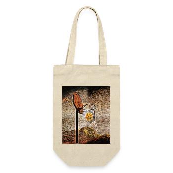 Mondschein-Basketball - Geschenkbeutel für Flaschen - Natur - Vorne