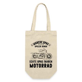 Manche Opas spielen Karten echte Opas fahren Motor - Geschenkbeutel für Flaschen - Natur - Vorne